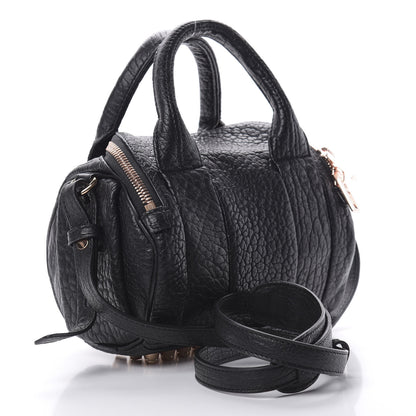 Alexander Wang Pebbled Lambskin Mini Rockie Black Rose Gold Hardware 3 of 9