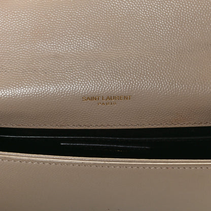 Saint Laurent Grain De Poudre Small Monogram Kate Satchel Sea Salt 6 of 13