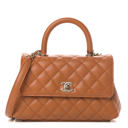 Chanel Caviar Quilted Mini Coco Handle Flap Light Brown 1 of 11