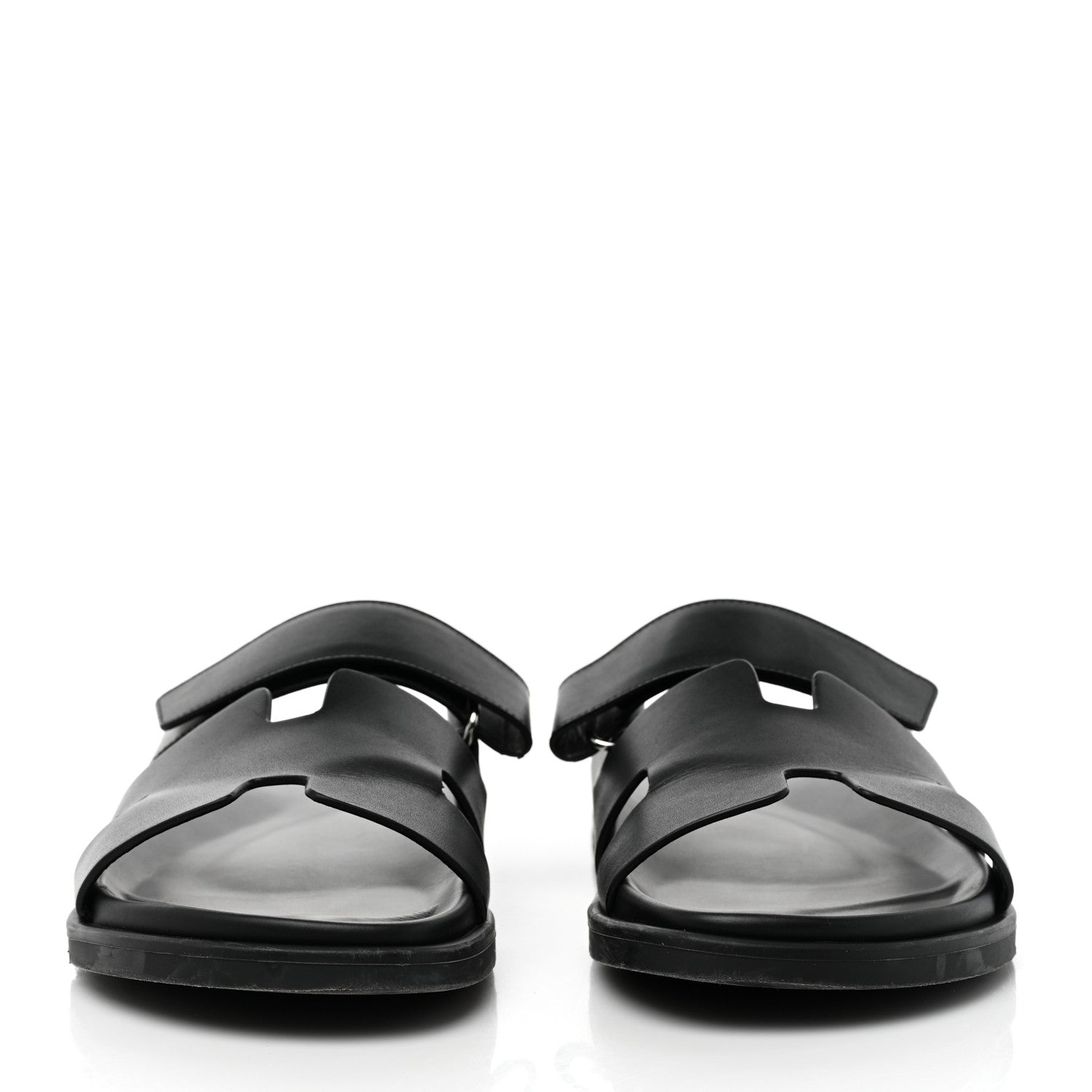 Hermes Calfskin Mens Chypre Sandals 43 Black 2 of 9