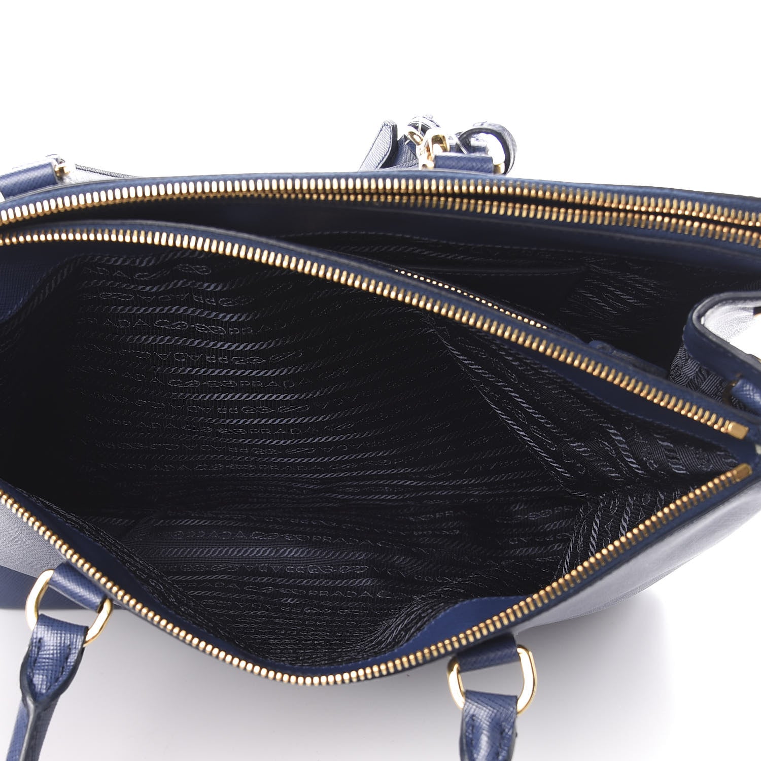 Prada Saffiano Large Galleria Double Zip Tote Bluette 8 of 18