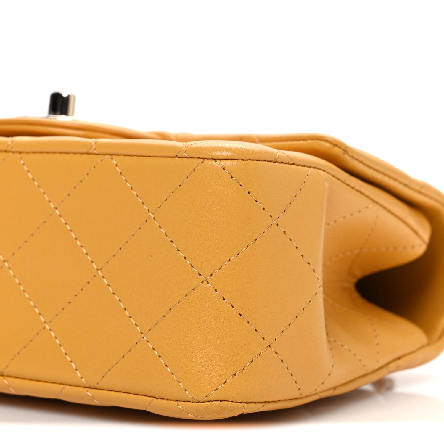 Chanel Lambskin Quilted Mini Top Handle Rectangular Flap Yellow 10 of 11