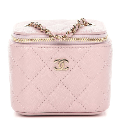 Chanel Caviar Quilted Mini Vanity Case With Chain Light Pink 1 of 11
