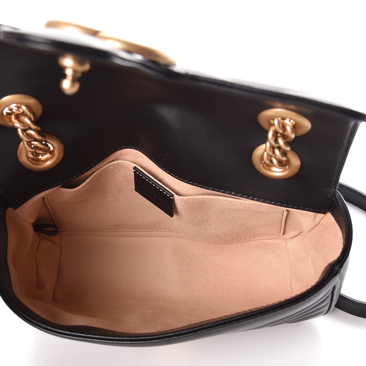 Calfskin Matelasse Mini GG Marmont Shoulder Bag Black