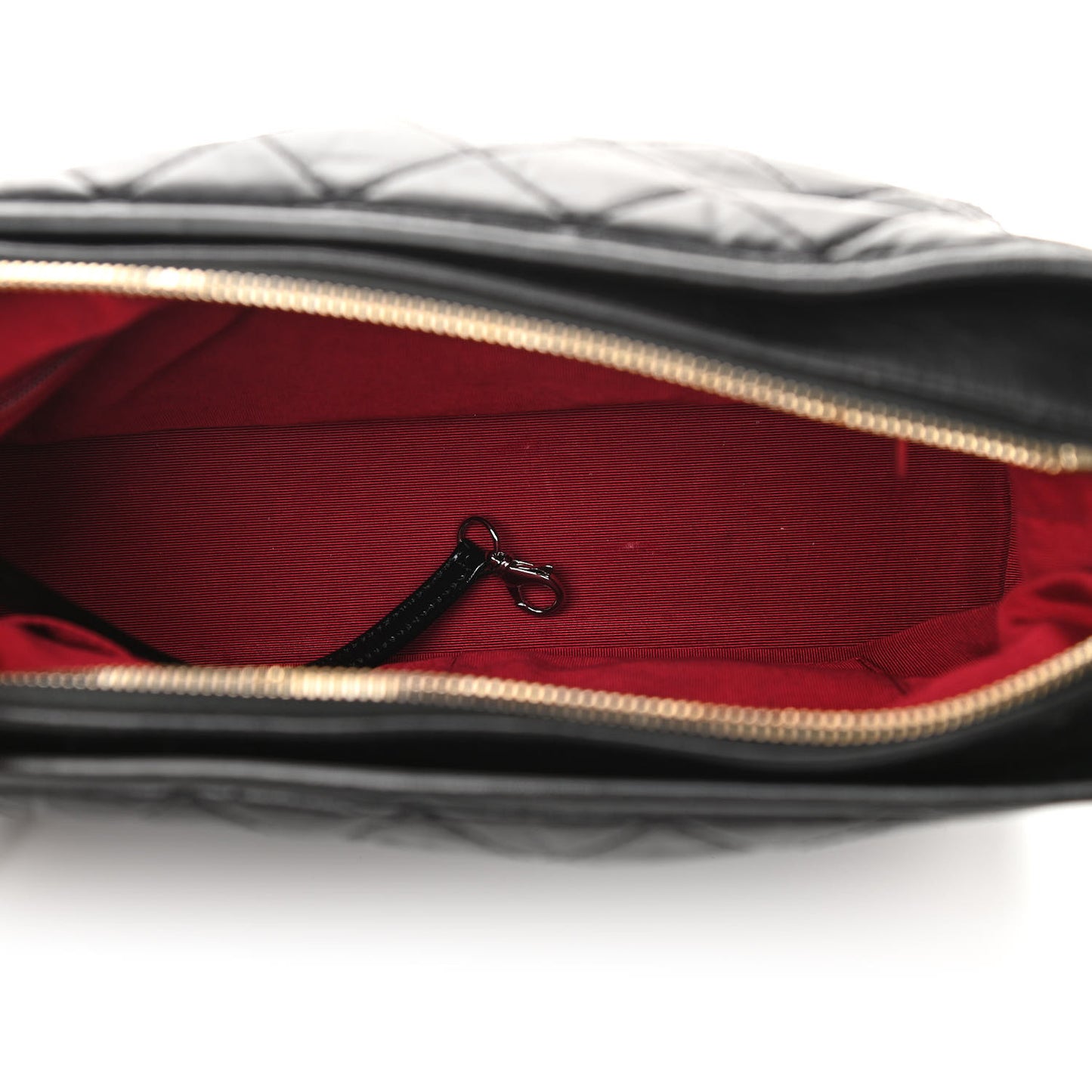 Aged Calfskin Quilted Medium Gabrielle Hobo Black