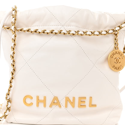 Chanel Shiny Calfskin Quilted Mini Chanel 22 White 8 of 11