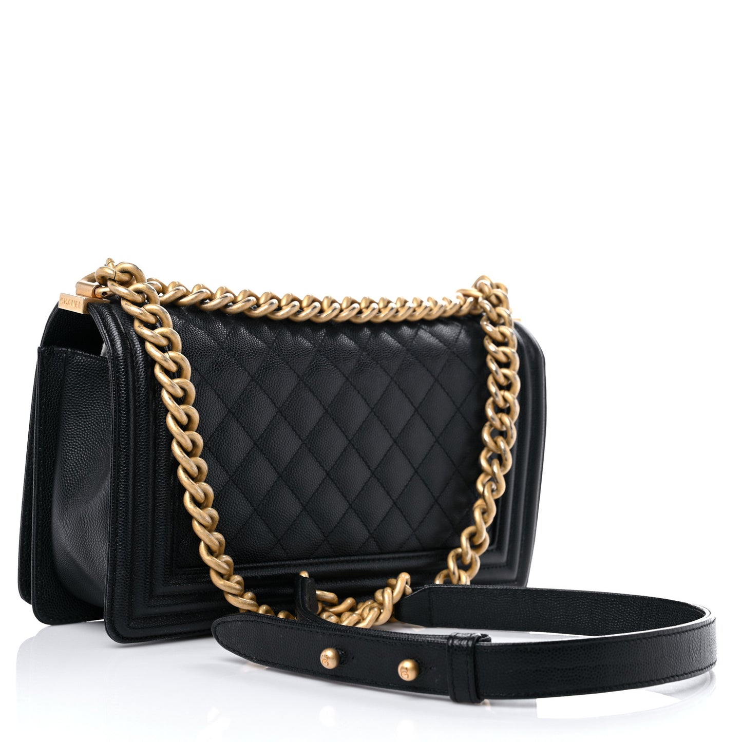 Caviar Quilted Medium Boy Flap Black
