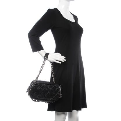 Chanel Lambskin Quilted Chain Pochette Black 2 of 8