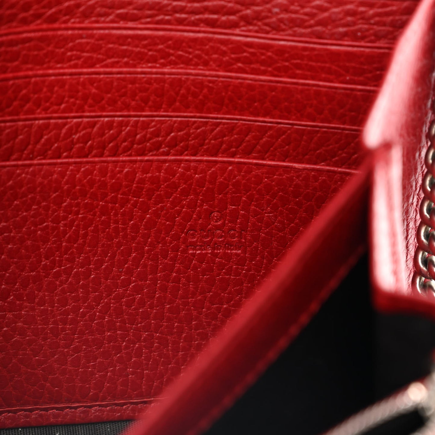 Calfskin Mini Dionysus Chain Wallet Hibiscus Red