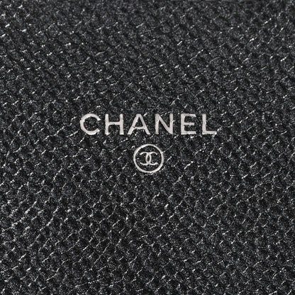 Chanel Metallic Caviar Quilted Small Flap Wallet Charcoal 6 of 9