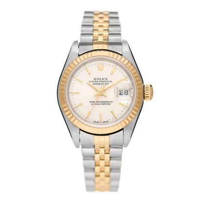 Rolex Stainless Steel 18K Yellow Gold 26mm Oyster Perpetual Datejust Watch Silver 79173 1 of 4