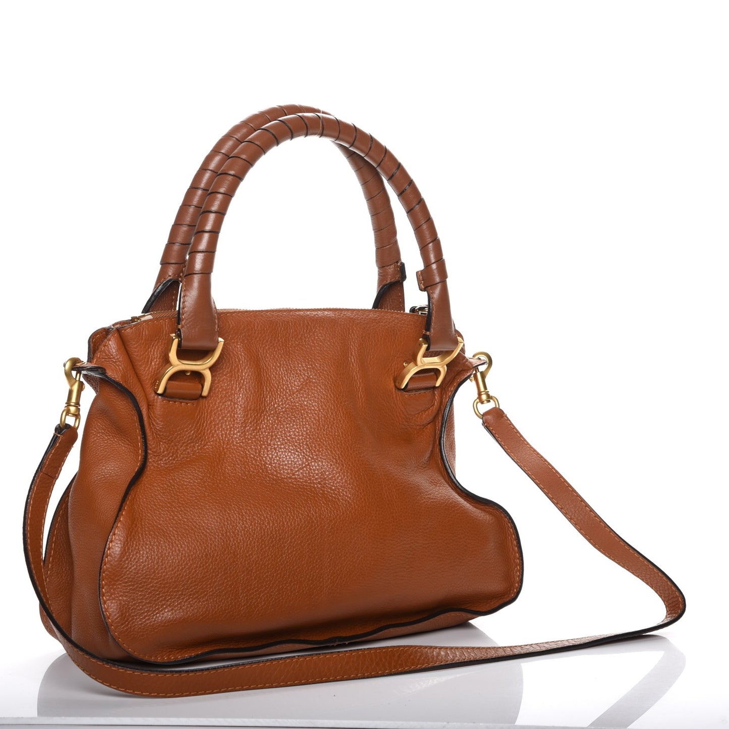 Calfskin Medium Marcie Satchel Tan