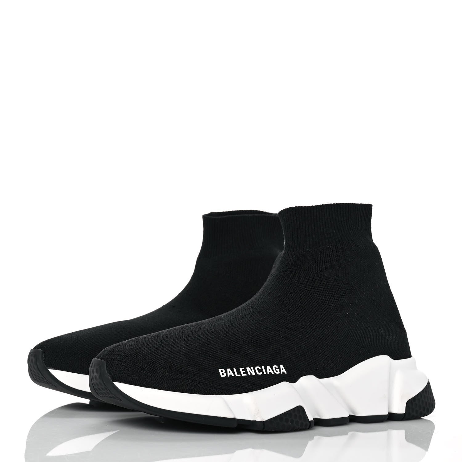 Balenciaga Neoprene Knit Womens Speed Sneakers 37 Black White 3 of 8