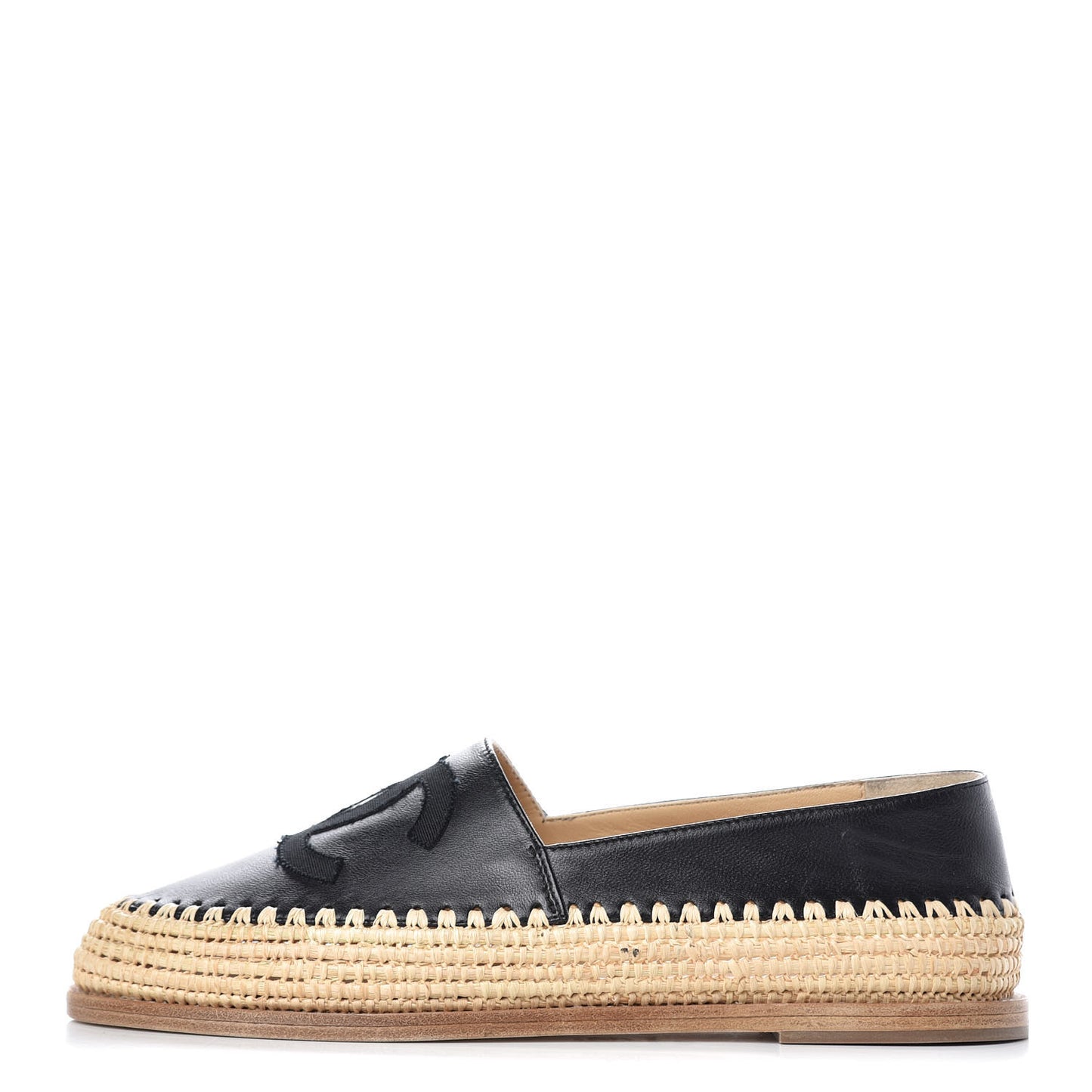 Lambskin Grosgrain CC Espadrilles 37 Black