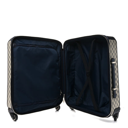 Gucci GG Supreme Monogram Textured Dollar Calfskin Web Savoy Cabin Plus Trolley Beige Blue 4 of 9