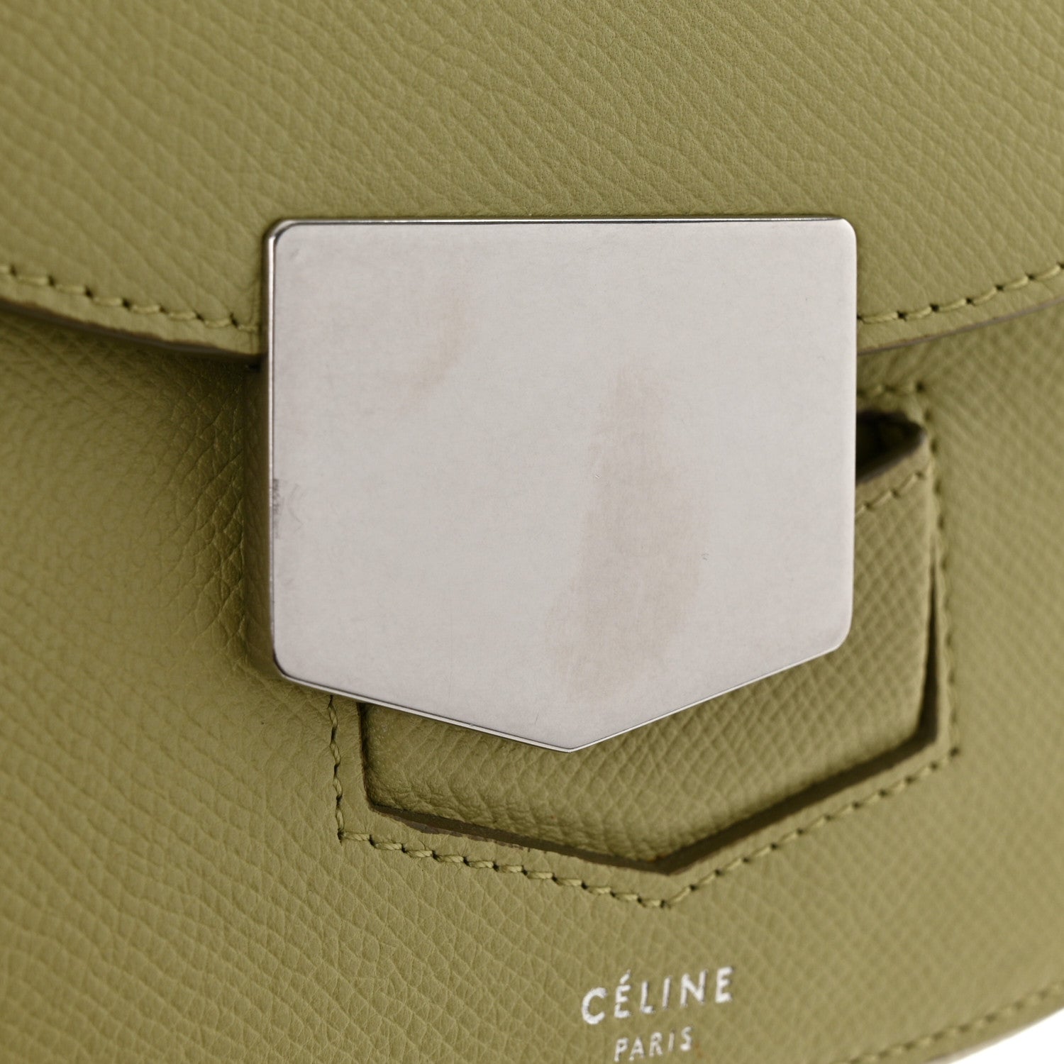 Celine Grained Calfskin Small Trotteur Sage 11 of 12