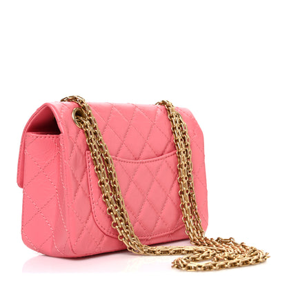 Chanel Aged Calfskin Quilted 2.55 Reissue Mini Flap Pink 3 of 10