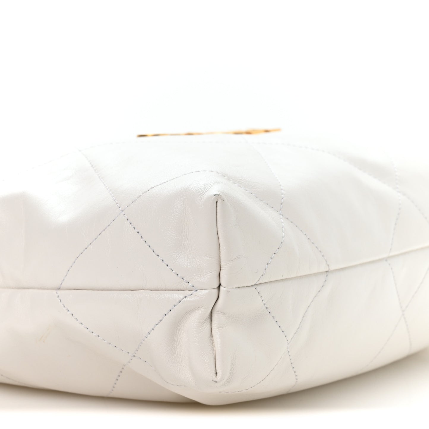 Shiny Calfskin Quilted Small Chanel 22 White