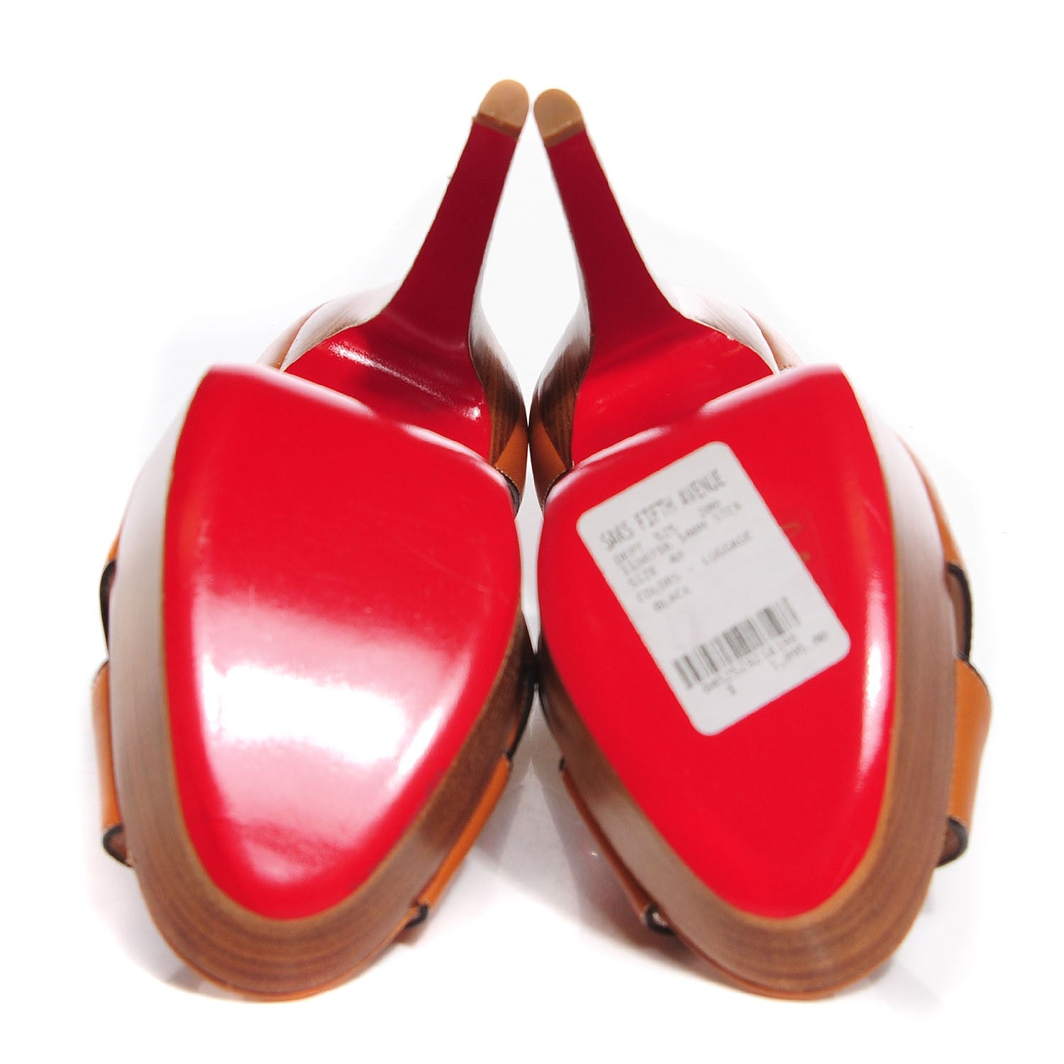 Christian Louboutin Polished Calfskin Sporting 140 Platform Sandals 40 Fauve 5 of 6