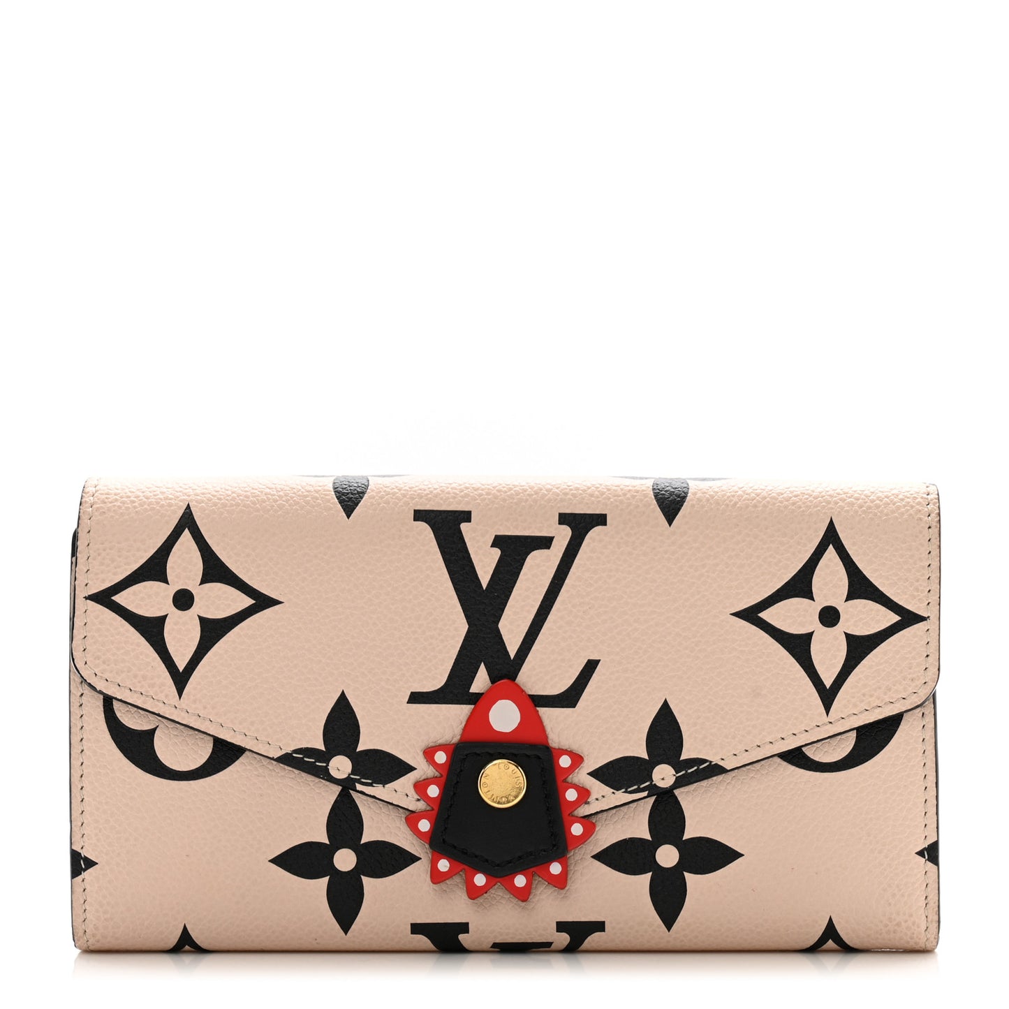 Empreinte Monogram Giant Crafty Sarah Wallet Creme Black