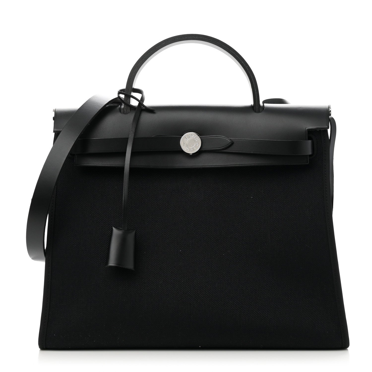 Hermes Military Toile Vache Hunter Herbag Zip PM 31 Black 1 of 11