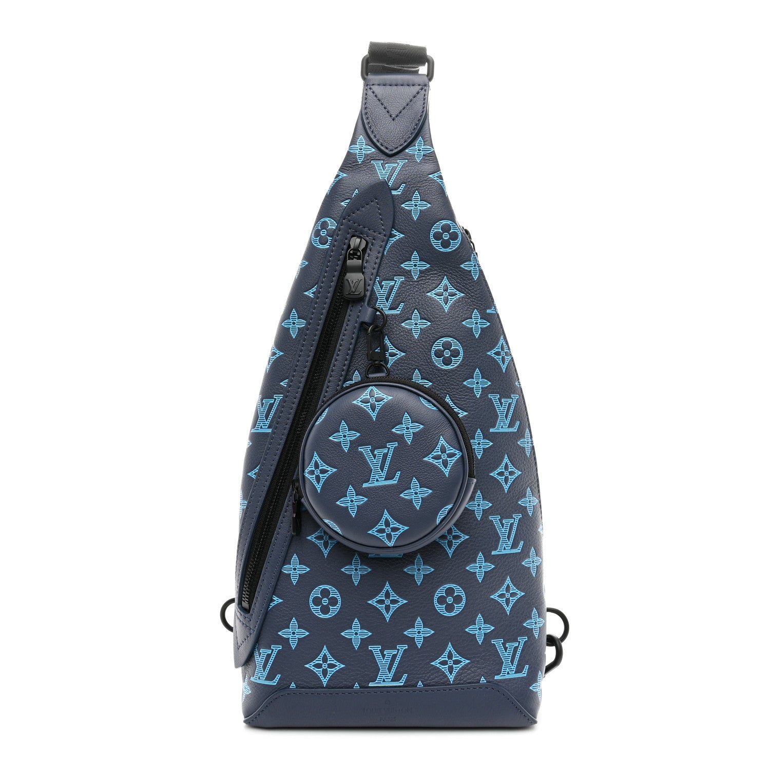 Louis Vuitton Monogram Shadow Duo Slingbag Navy River Blue 1 of 9