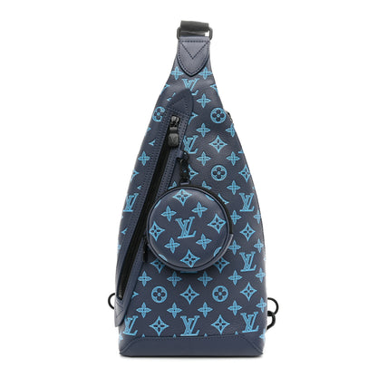 Louis Vuitton Monogram Shadow Duo Slingbag Navy River Blue 1 of 9