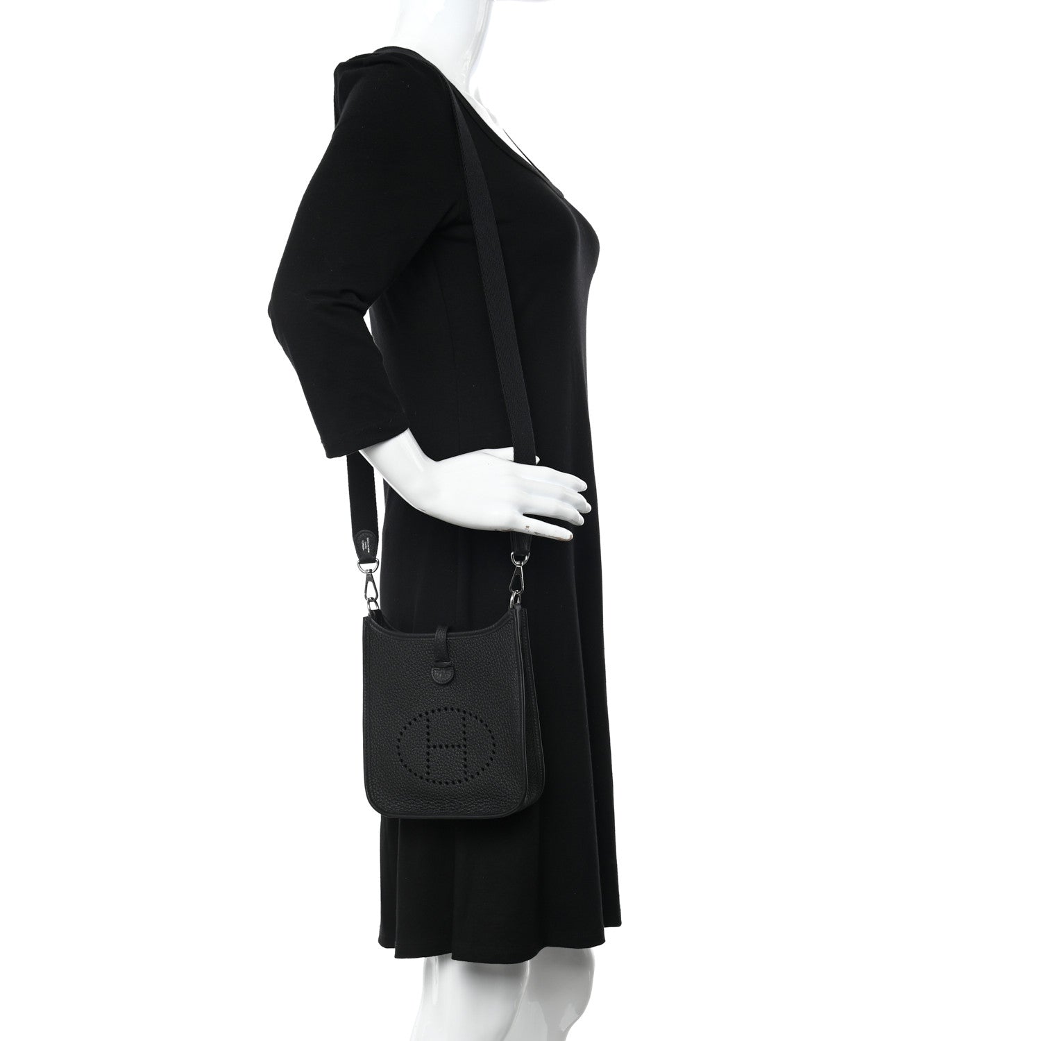 Hermes Taurillon Clemence Evelyne TPM Black 2 of 11