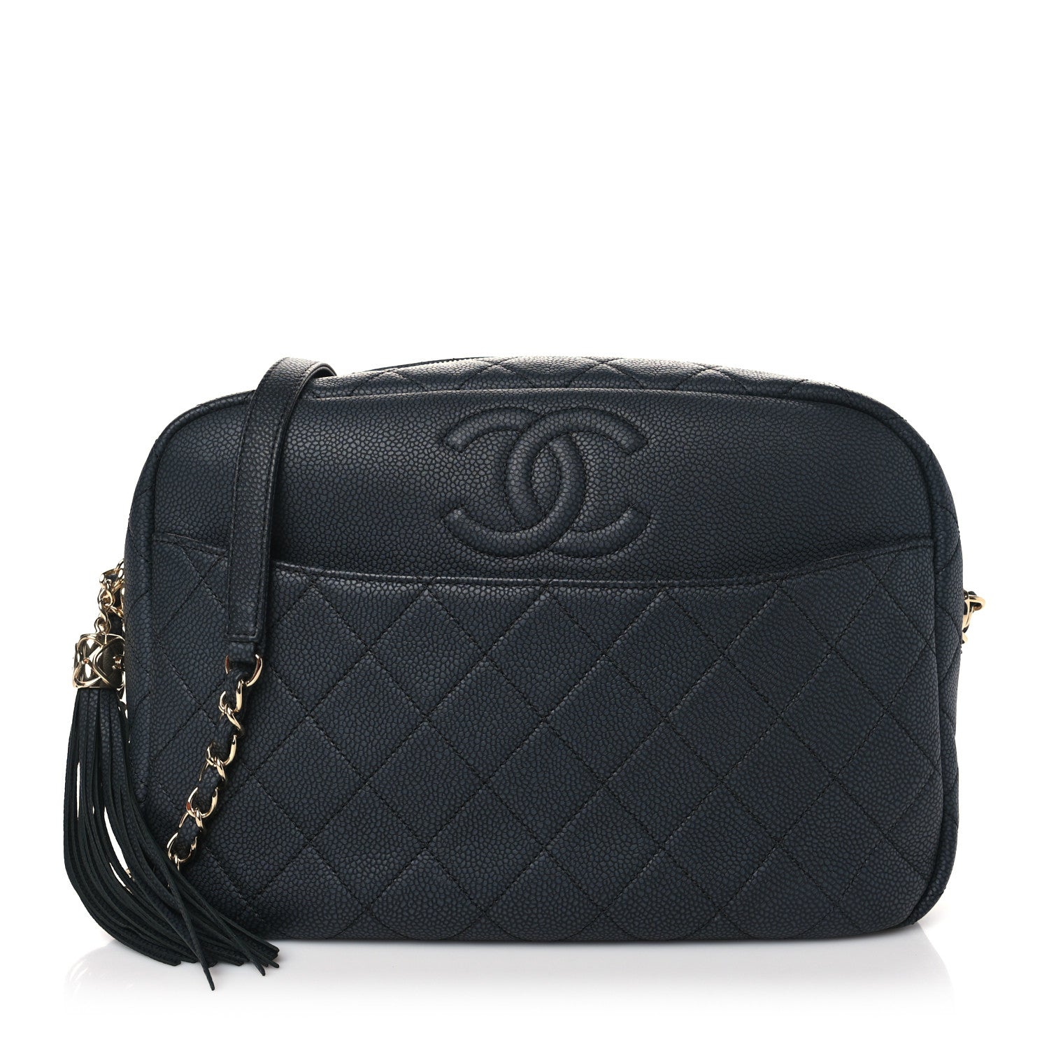 Chanel Caviar Quilted Large Coco Tassel Camera Case Dark Gray 1 of 10