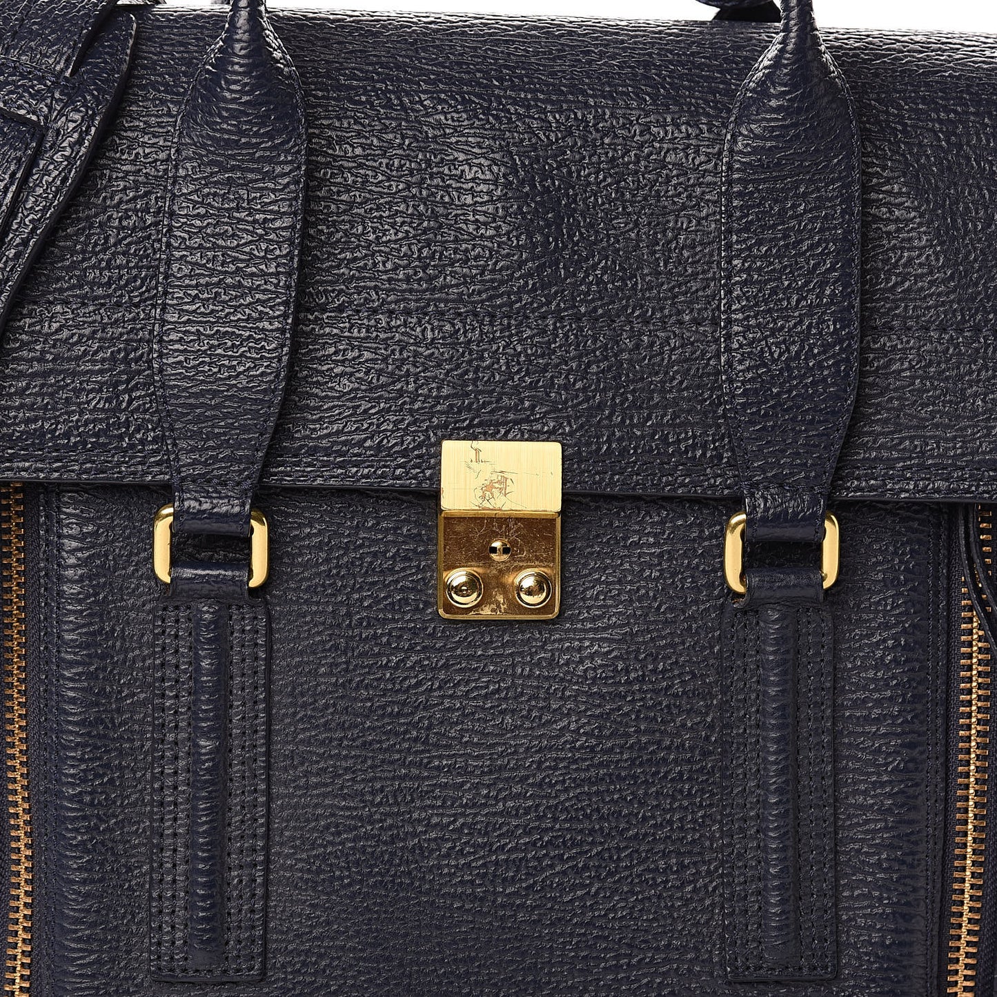 3.1 Textured Calfskin Large Pashli Satchel Ink