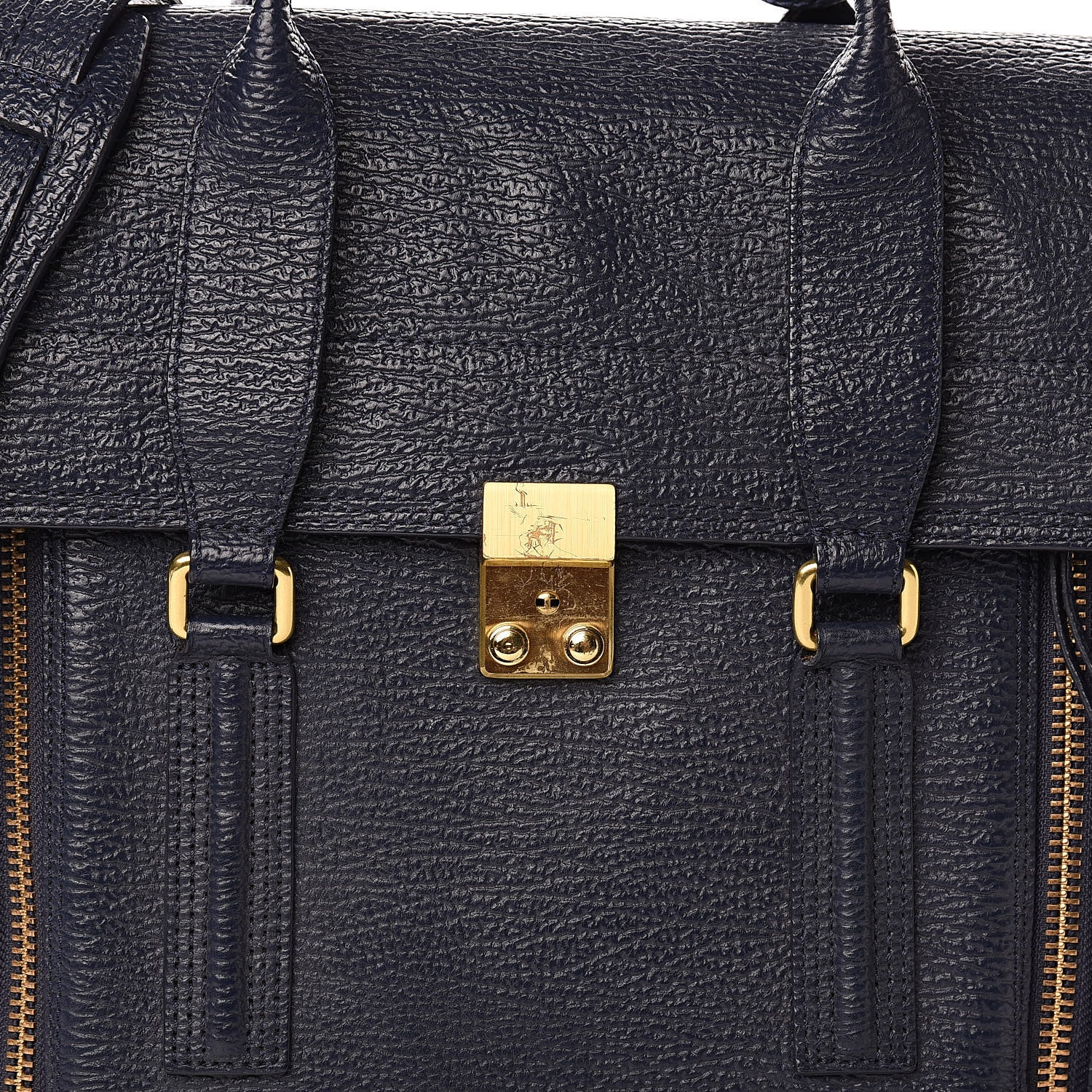 3.1 Phillip Lim 3.1 Textured Calfskin Large Pashli Satchel Ink 10 of 10