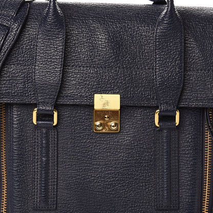 3.1 Phillip Lim 3.1 Textured Calfskin Large Pashli Satchel Ink 10 of 10