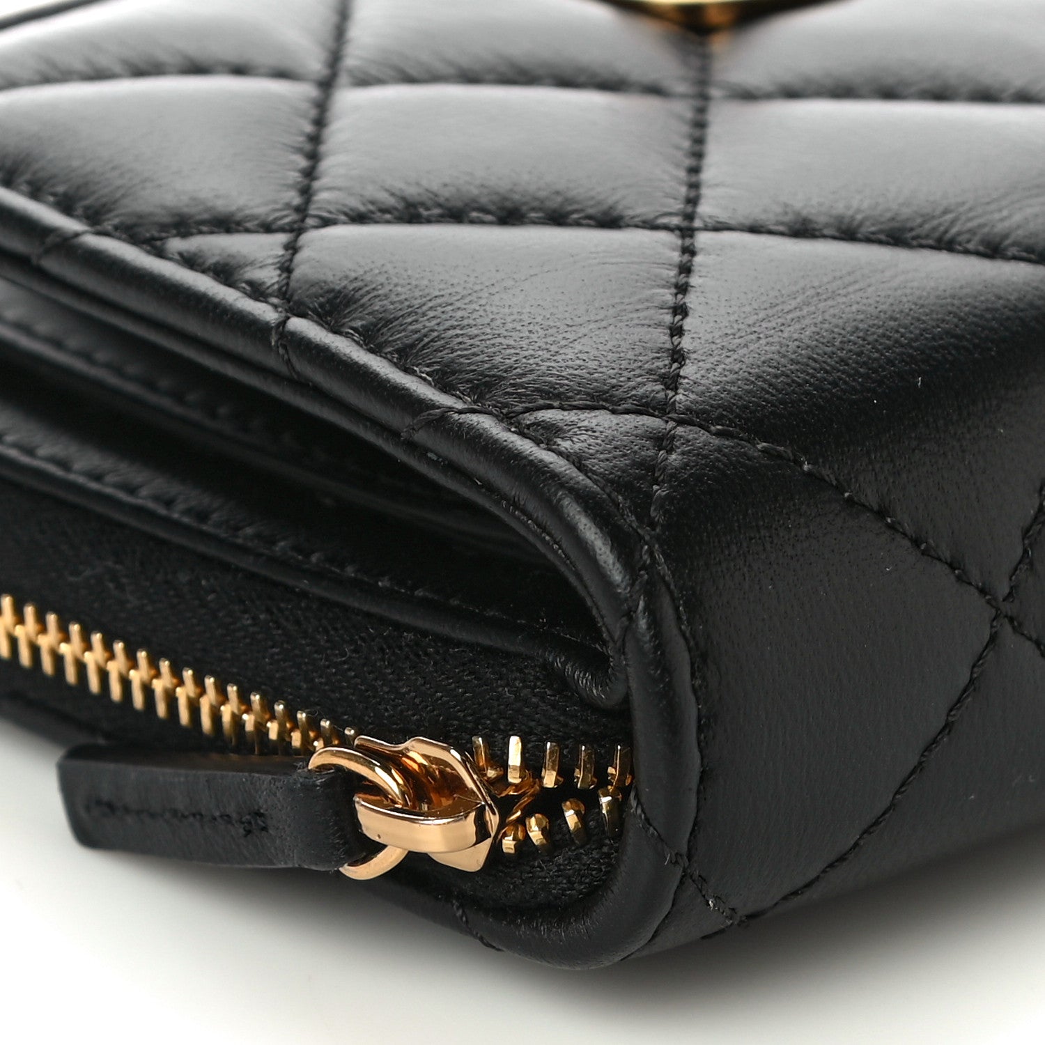 Versace Nappa Quilted Medusa Compact Zip Around Wallet Black 9 of 10