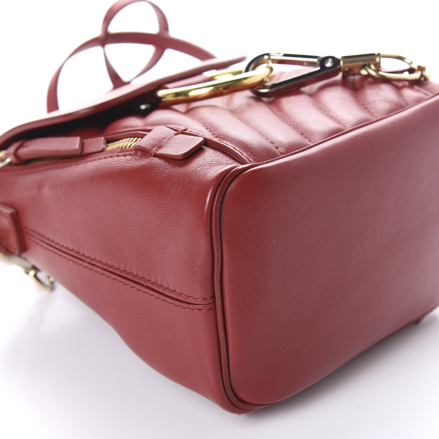 Chloe Calfskin Quilted Mini Faye Backpack Dahlia Red 7 of 12