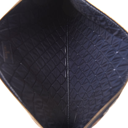 Chanel Nylon Quilted Large Cat Emoticon Cosmetic Case Navy 7 of 10
