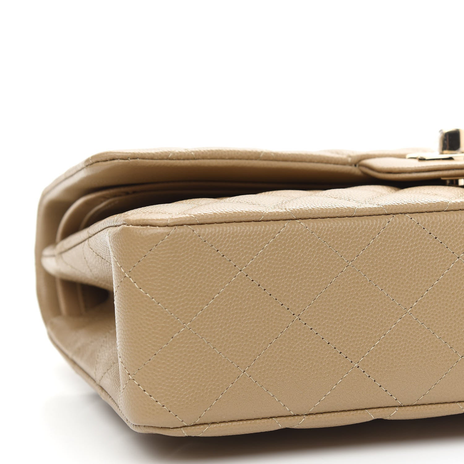 Chanel Caviar Quilted Medium Double Flap Dark Beige 8 of 9