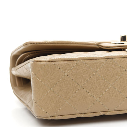 Chanel Caviar Quilted Medium Double Flap Dark Beige 8 of 9