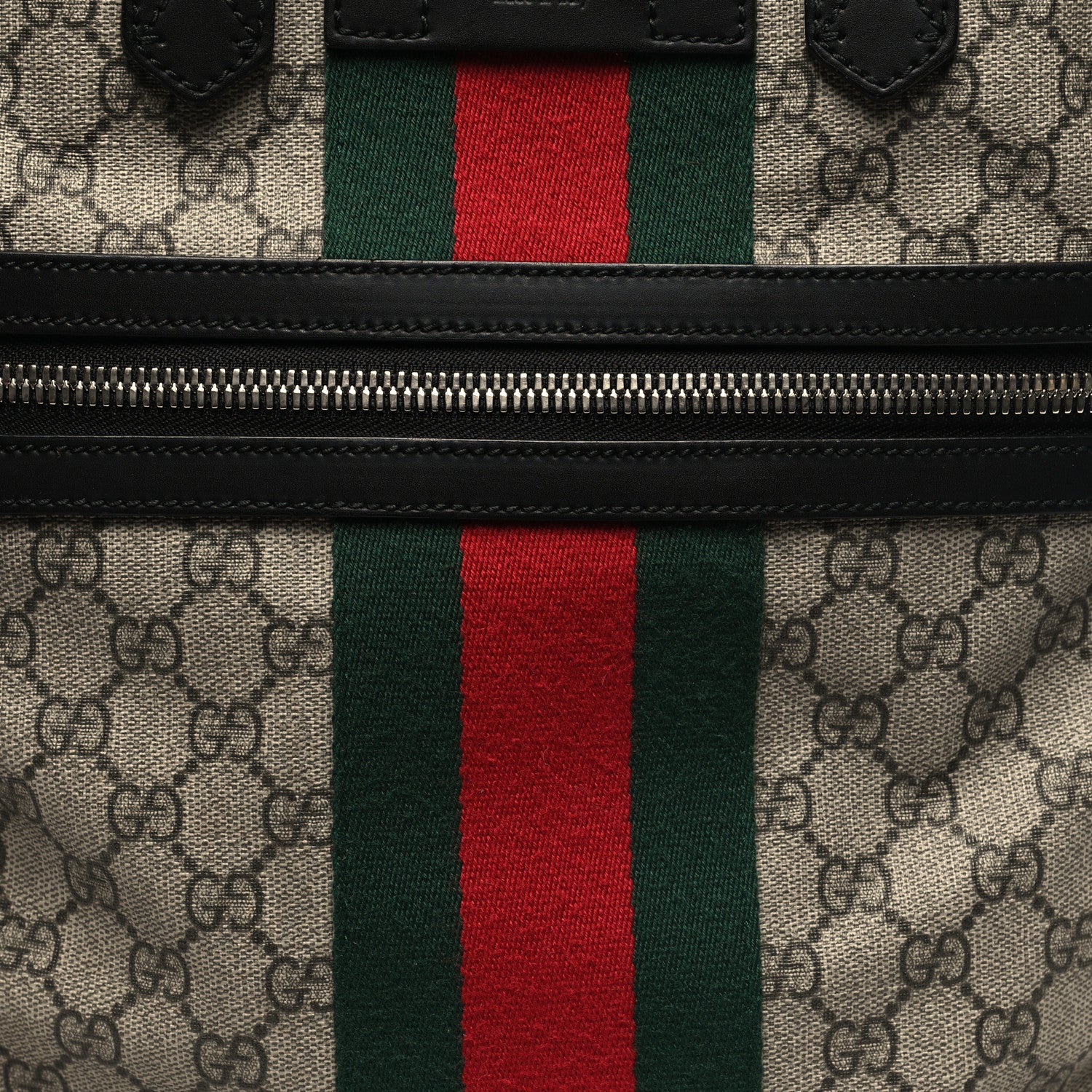 Gucci Soft GG Supreme Monogram Appia Calfskin Web Tote Backpack Beige Ebony Black 8 of 11