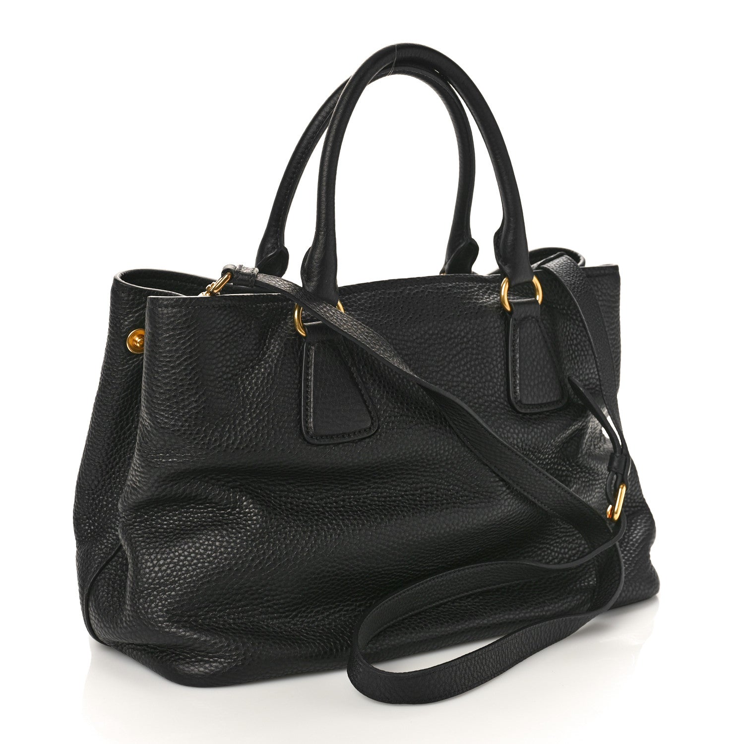Prada Vitello Daino Tote Black 2 of 8