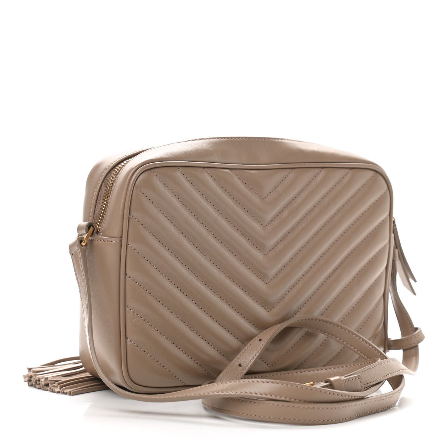 Calfskin Matelasse Monogram Lou Camera Bag Dark Latte