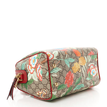 Gucci GG Supreme Monogram Tian Small Boston Beige Multicolor Red 4 of 11