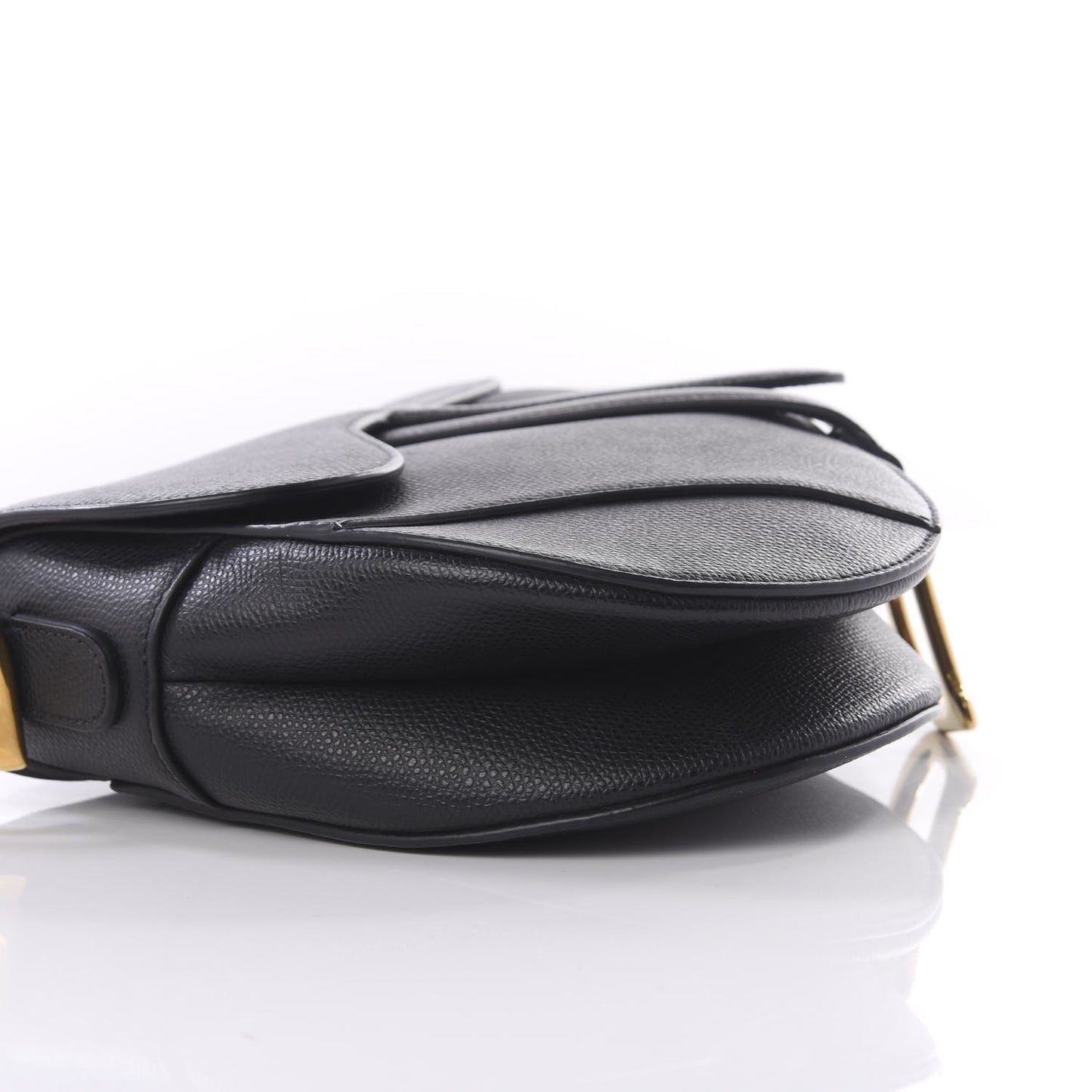 Grained Calfskin Saddle Bag Black