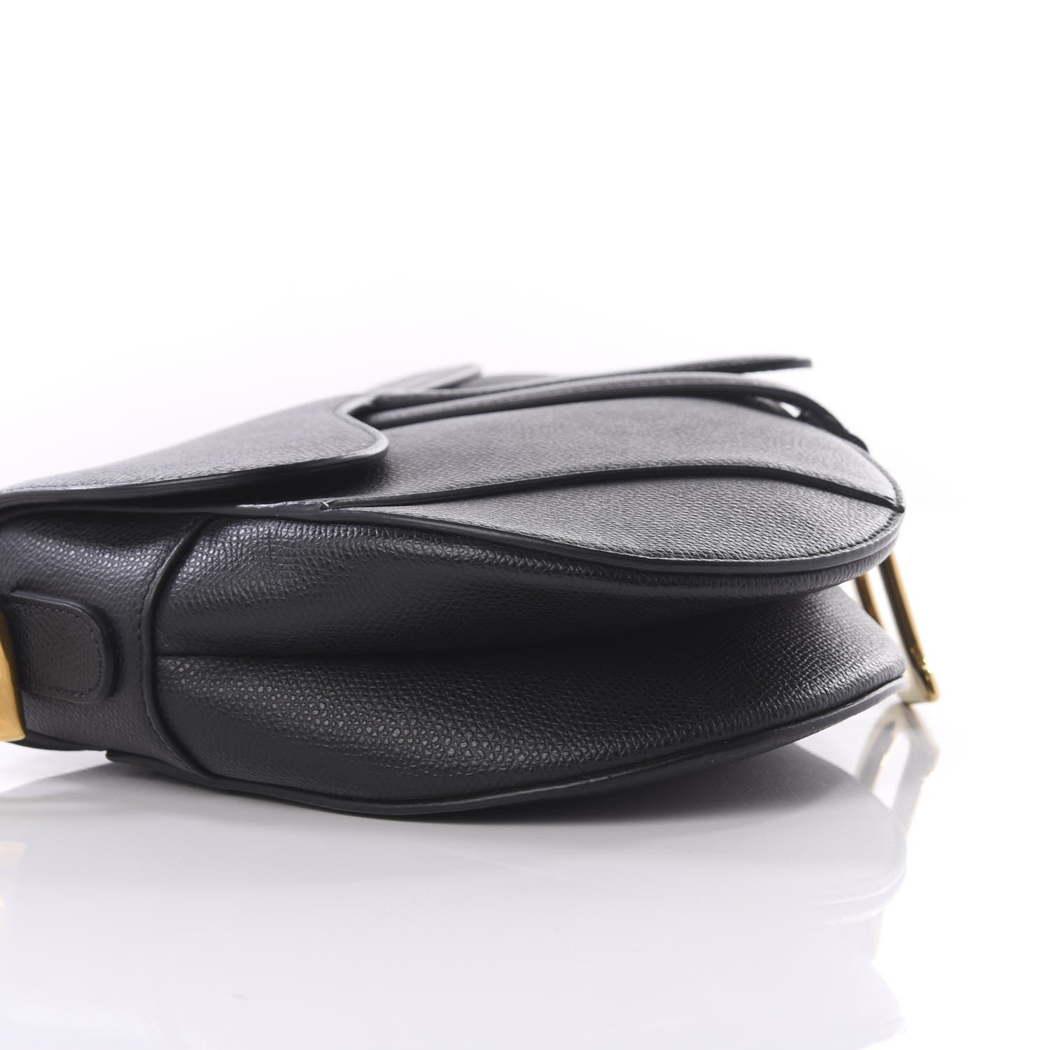Christian Dior Grained Calfskin Saddle Bag Black 9 of 11