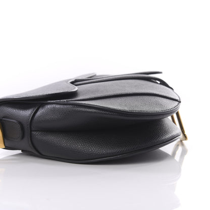 Christian Dior Grained Calfskin Saddle Bag Black 9 of 11