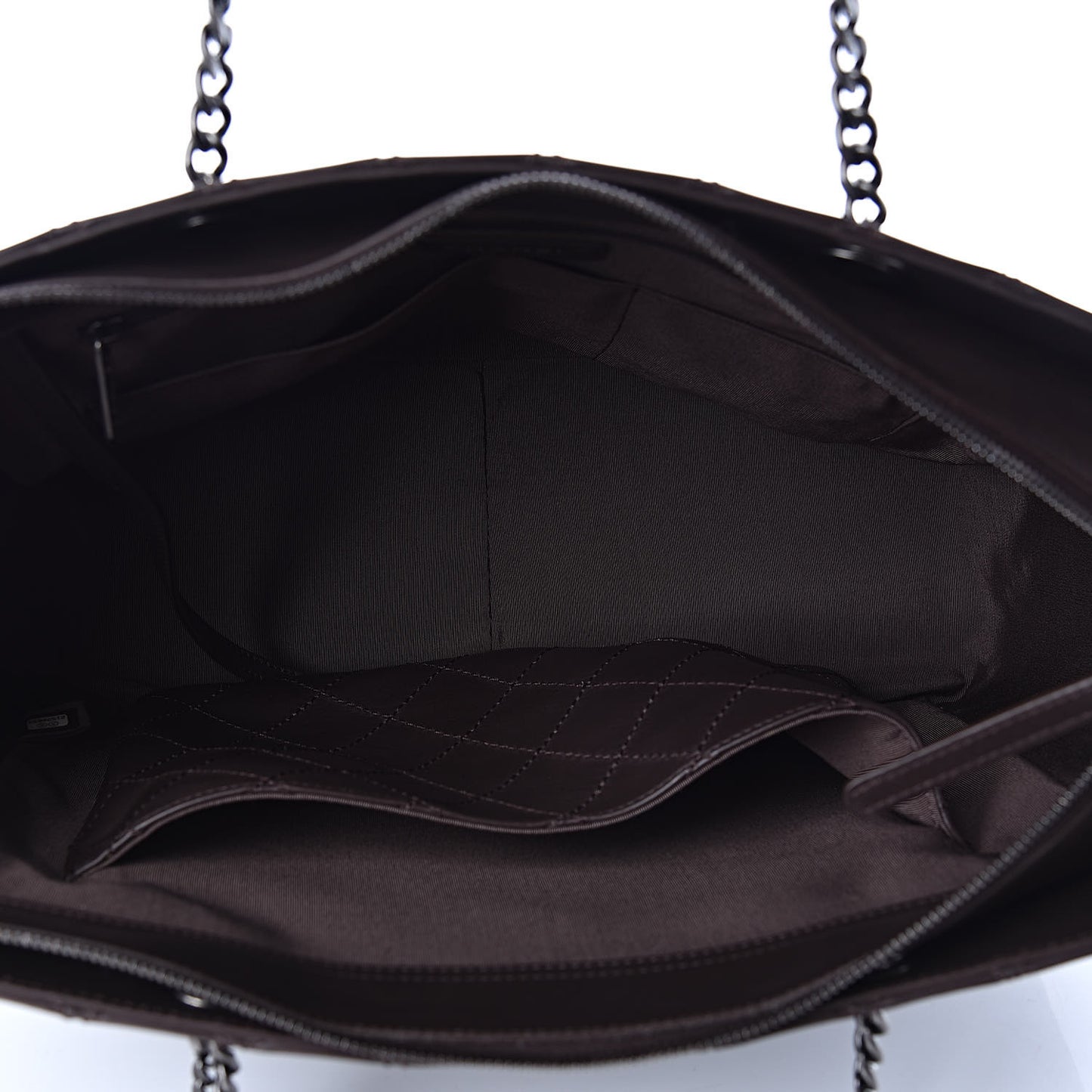 Calfskin Stitched CC Pocket Shopping Tote Dark Brown