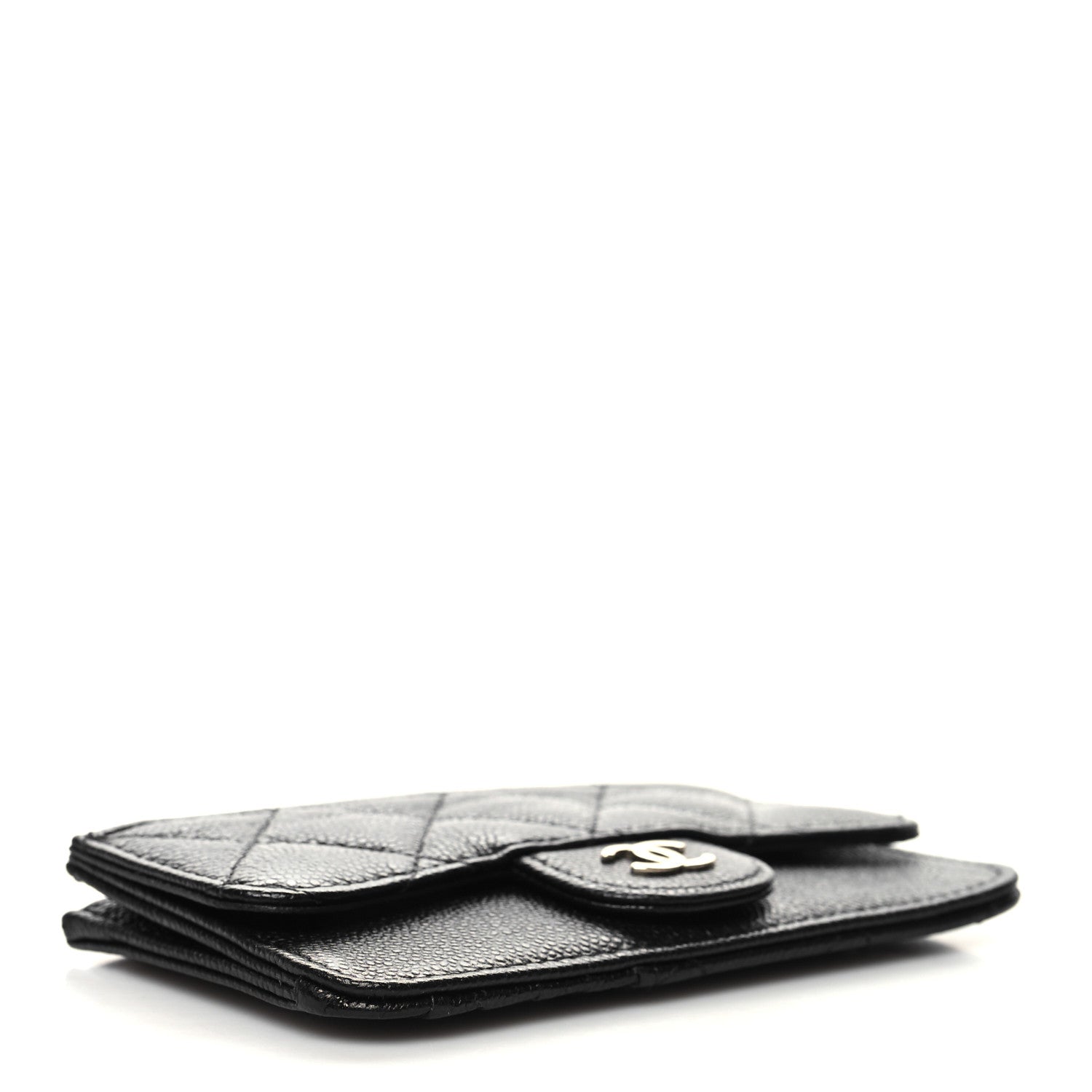 Chanel Caviar Quilted Flap Zip Card Holder Black 4 of 8