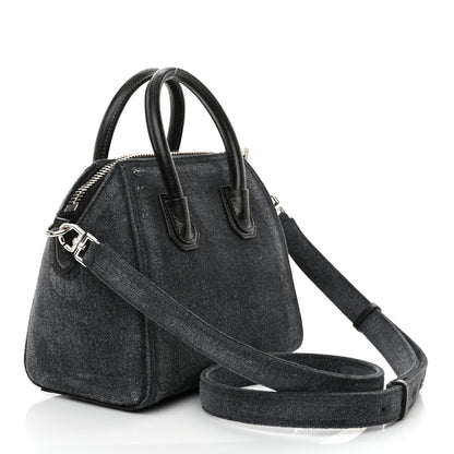 Givenchy Washed Denim Mini Antigona Shoulder Bag Black 3 of 13