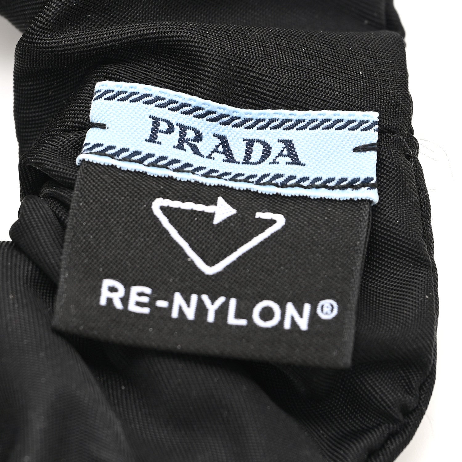 Prada Re-Nylon Metal Logo Scrunchie Black 3 of 4