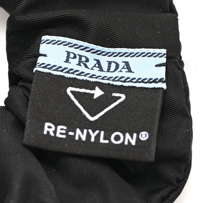 Prada Re-Nylon Metal Logo Scrunchie Black 3 of 4