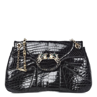 Gucci Crocodile Tom Ford Jeweled Dragon Bag Black 1 of 12